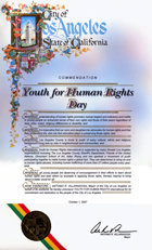 Dia da Youth for Human Rights da Cidade de Los Angeles